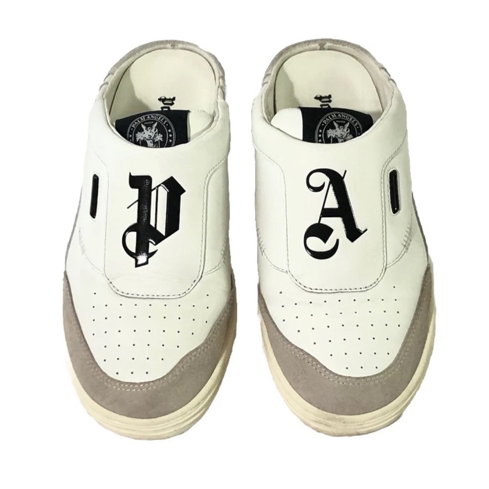 Palm Angels University Mules White Black Sneakers